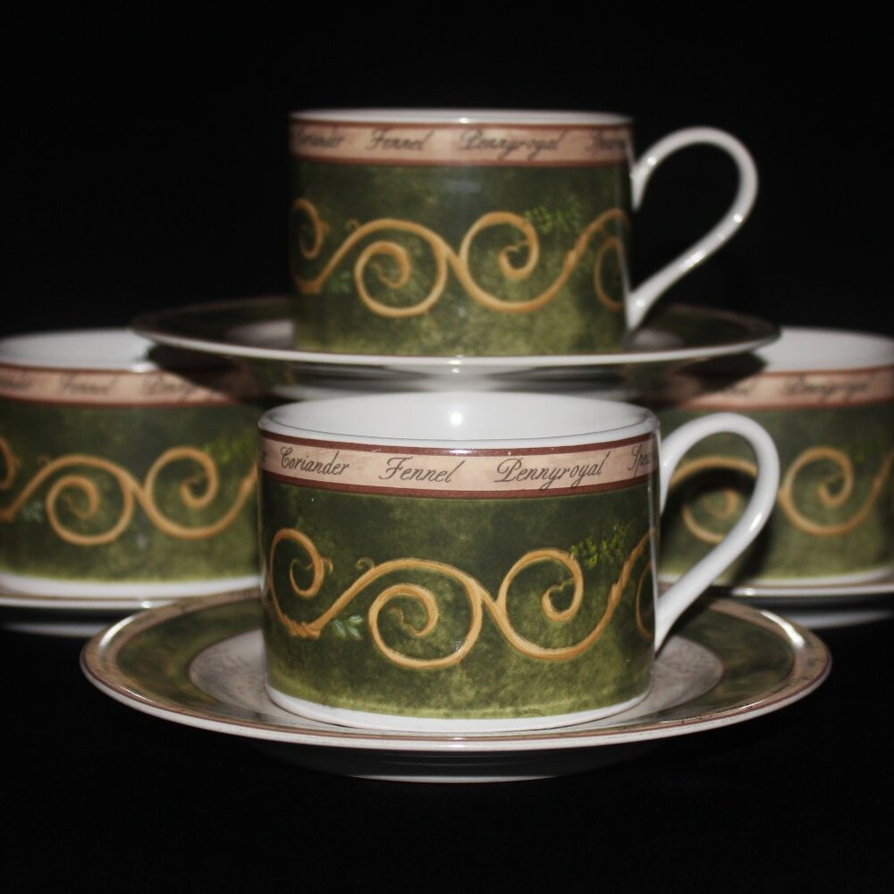 American Atelier Bouquet Garni Flat Cup & Saucer Set